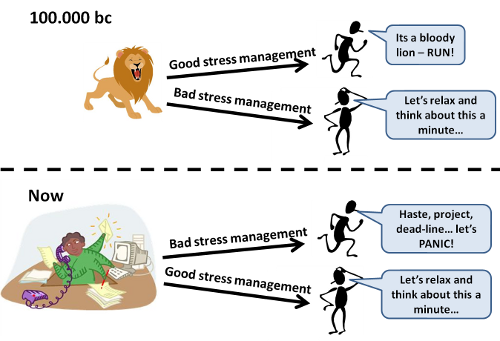 Stress management 100.000 bc and now.