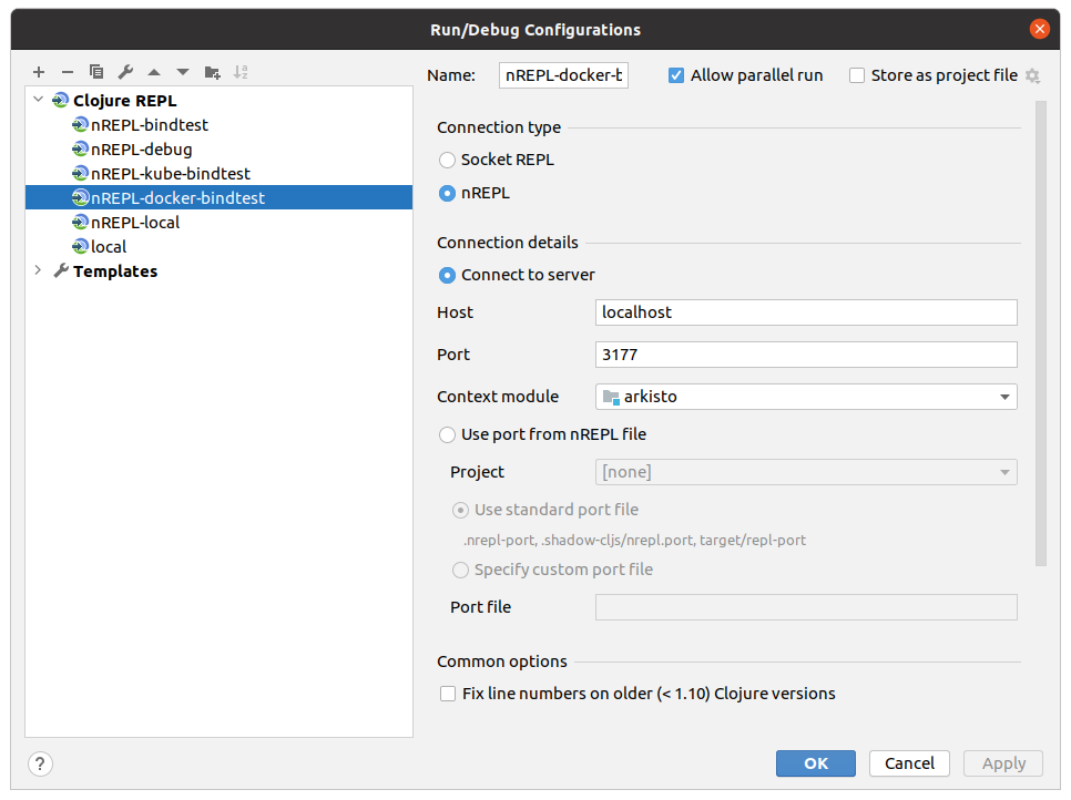 Connecting to Nrepl server